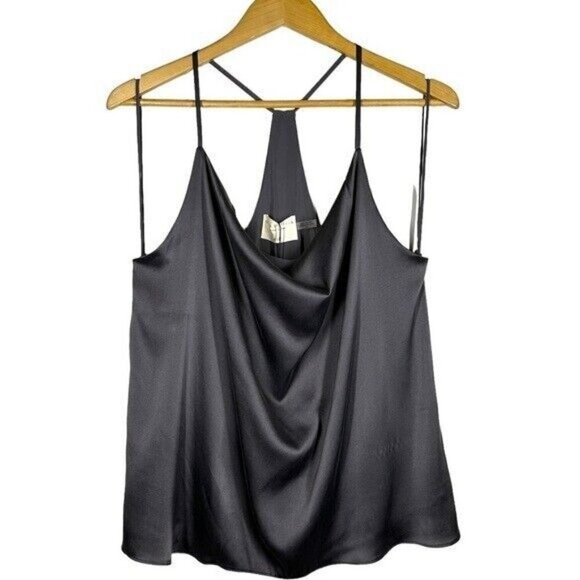 Alice + Olivia Silk Camisole Top Womens Size L Draped Neck Layering Shell $198 - Picture 1 of 8